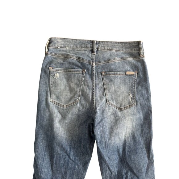 WHITE HOUSE BLACK MARKET Everyday Soft Lace Print Trim Crop Pants Jeans Size 4 - Picture 2 of 8